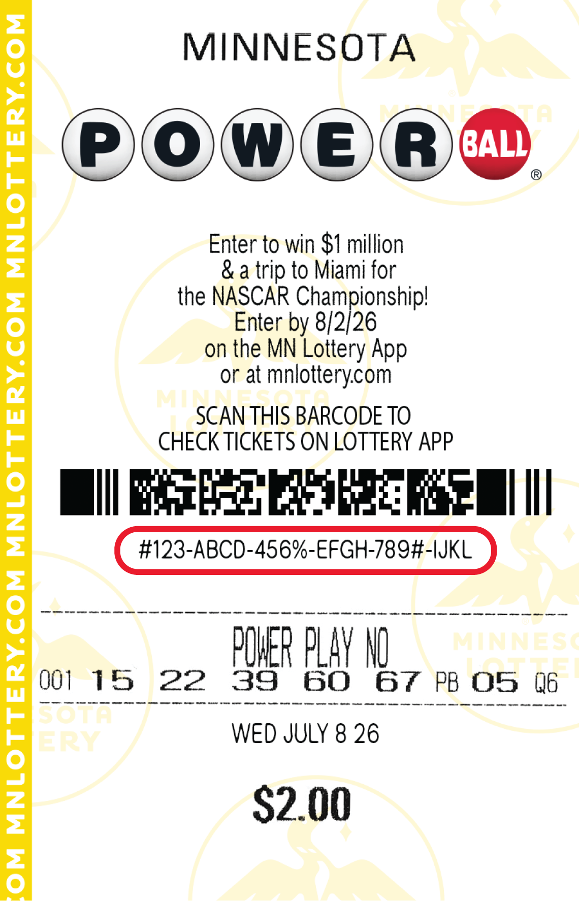 NASCAR Powerball The Chase™ Uncovered Ticket