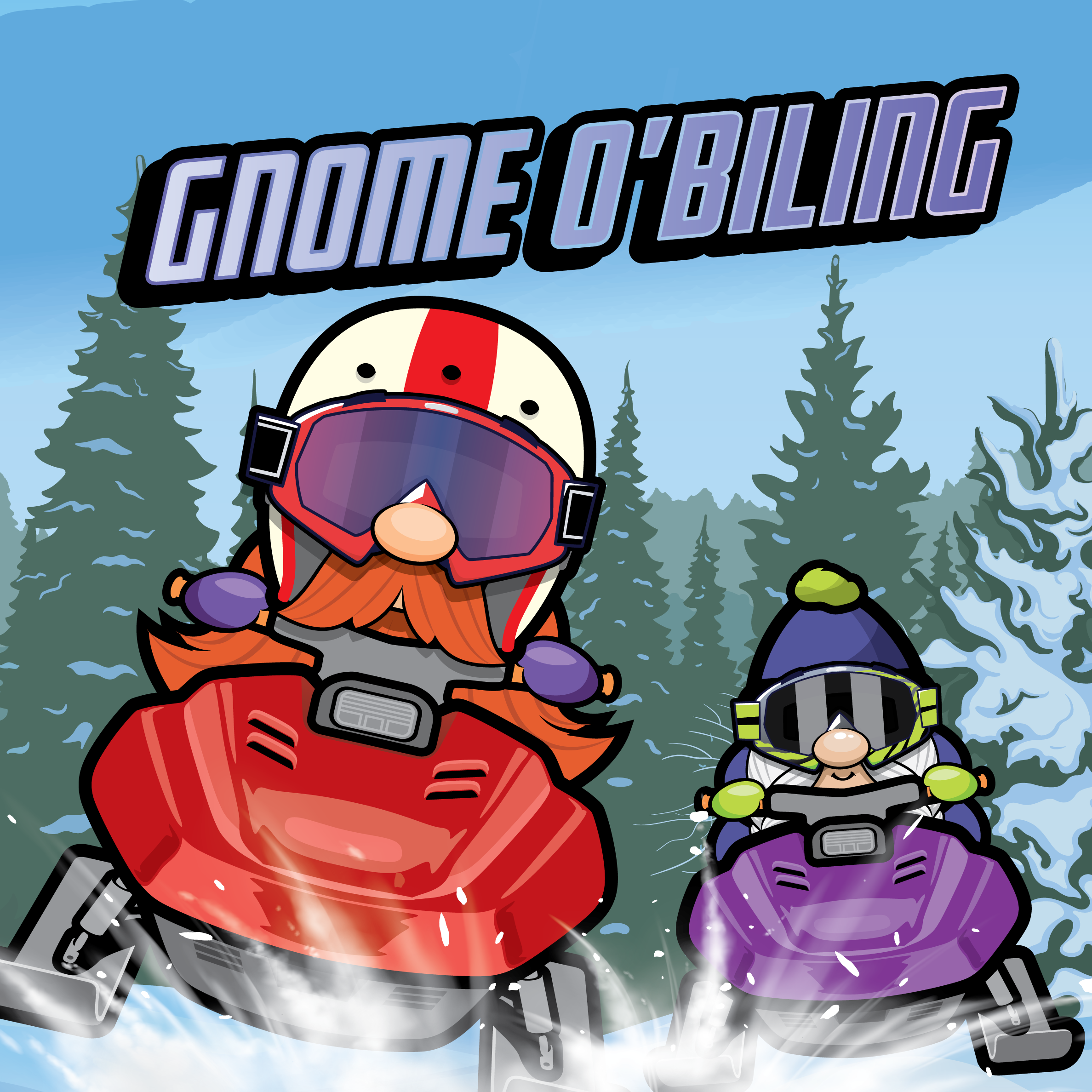 Gnomes On Snowmobiles