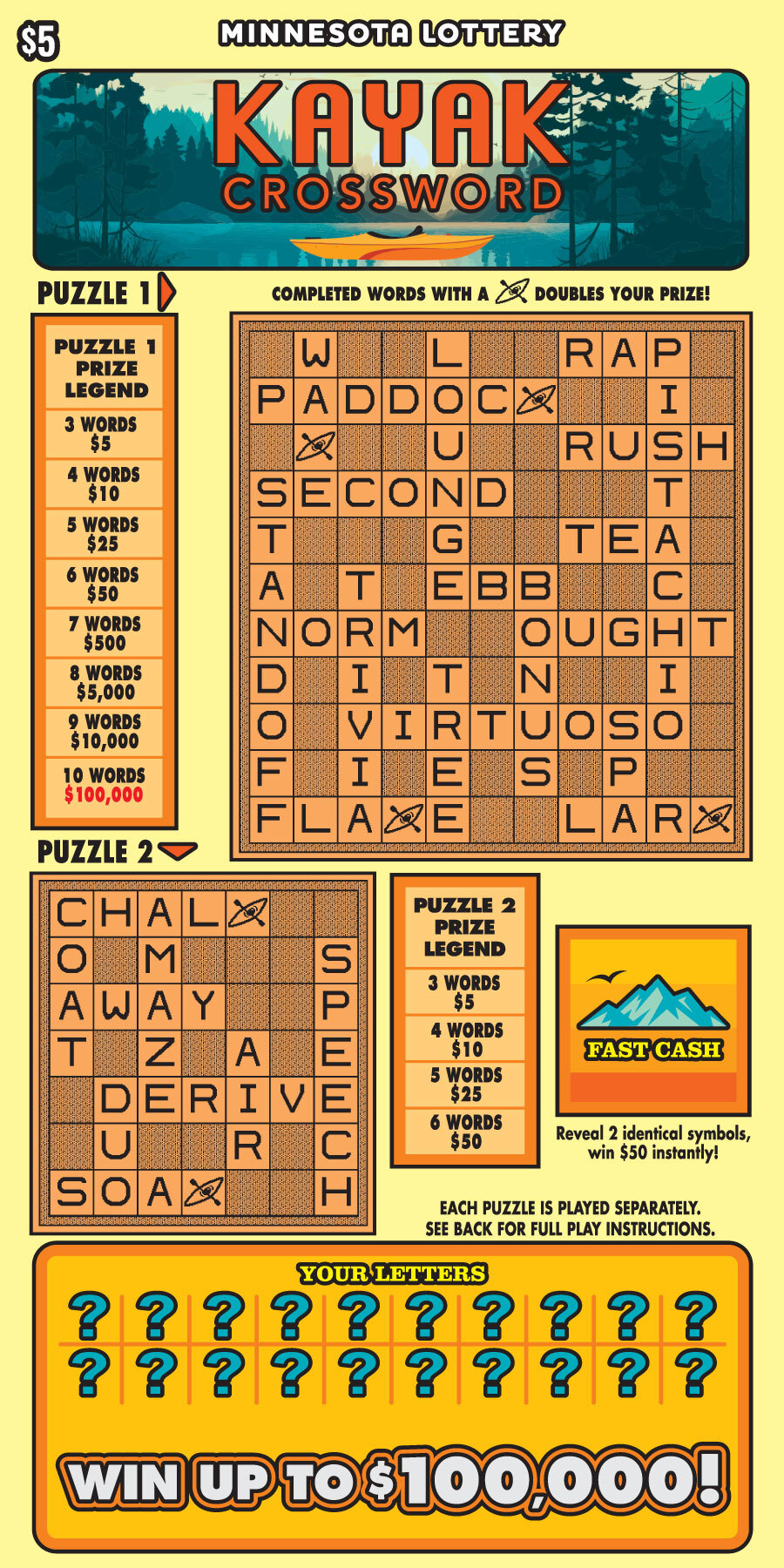 Kayak Crossword Full Ticket Image
