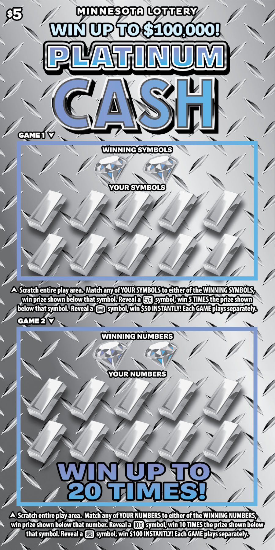 Platinum Cash Full Scratch Ticket