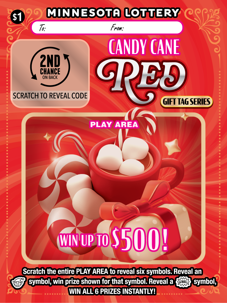 Gift Tag Series - Candy Cane Red Full Ticket Image