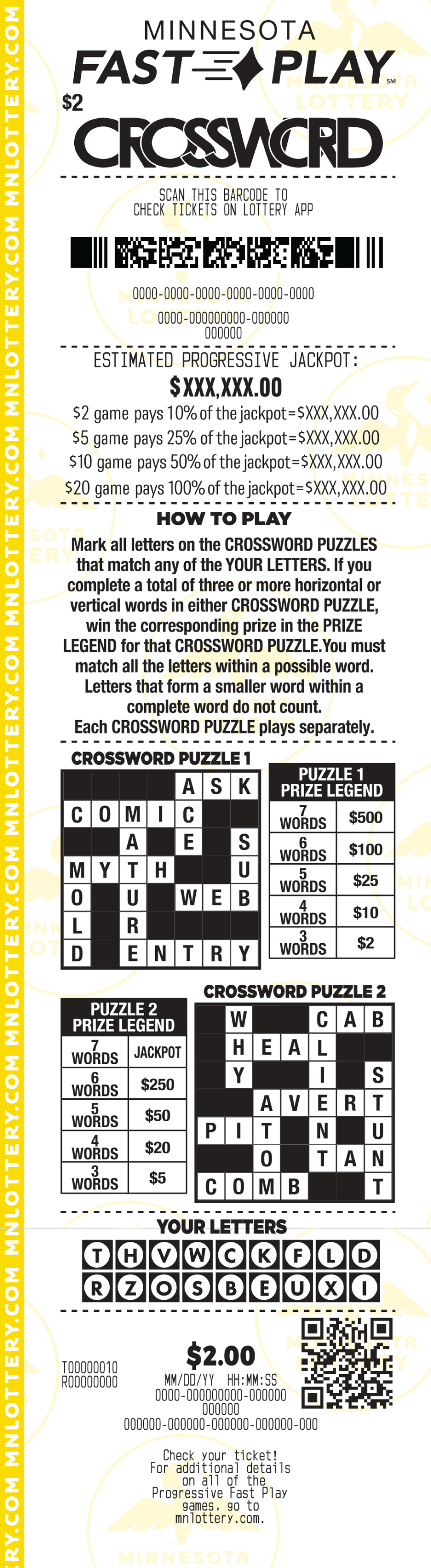 Fast Play Crossword Full Ticket