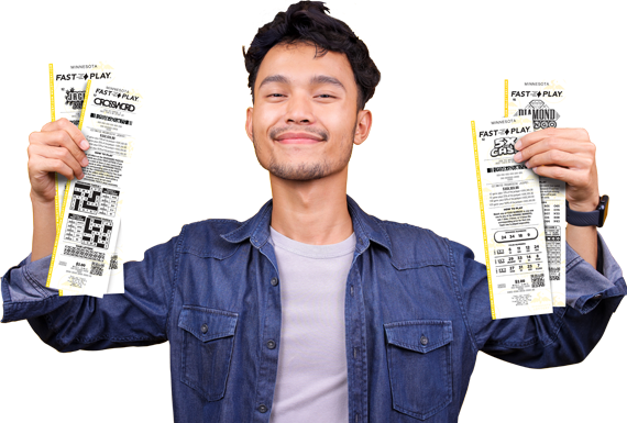 Man Holding four Fast Play tickets
