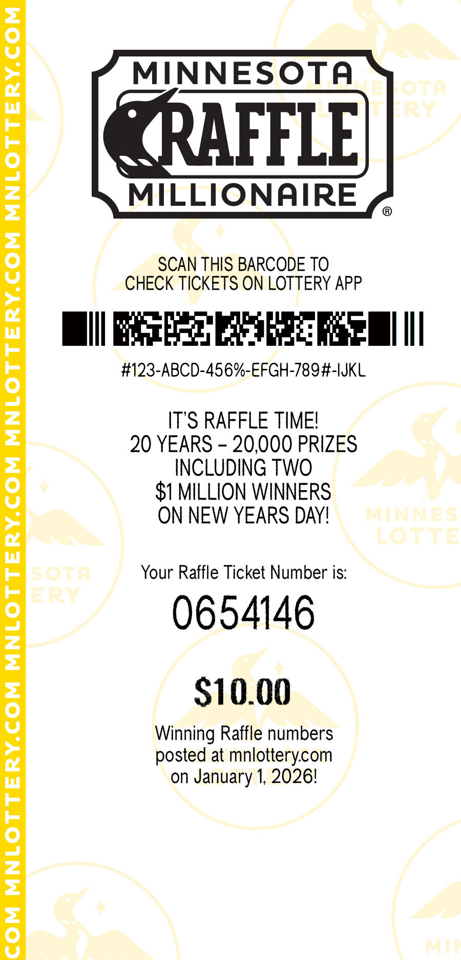 Raffle 2026 Full Ticket Image - Front