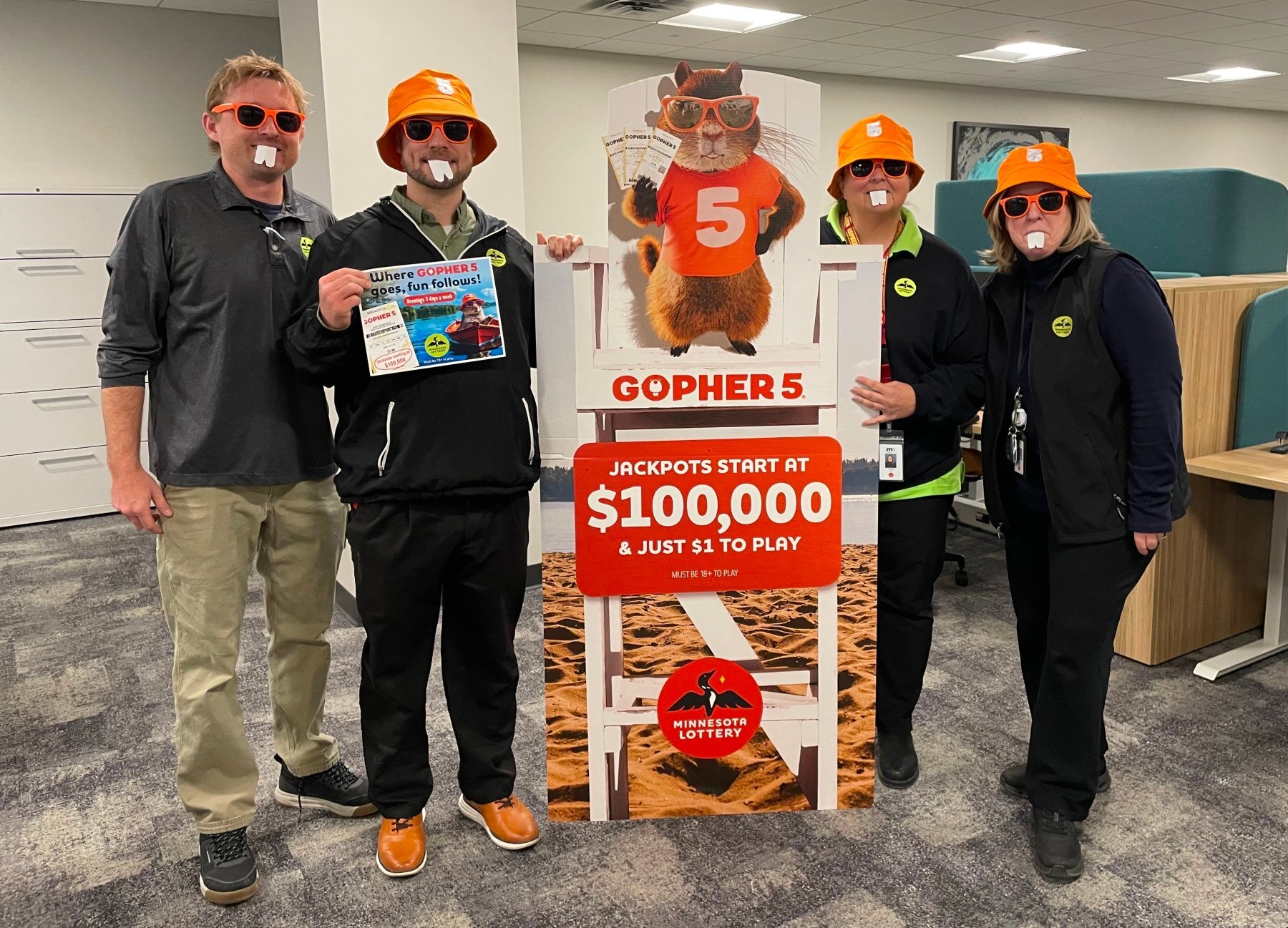Sales Reps Wearing Gopher Teeth