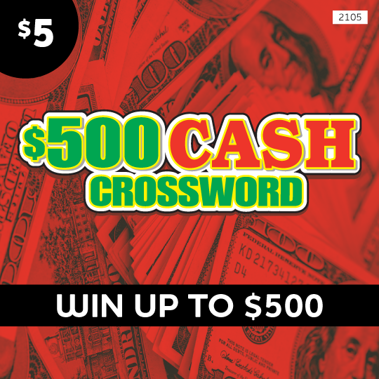 $500 Cash Crossword Scratch Ticket Preview