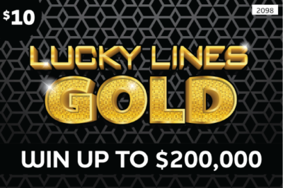 LUCKY LINES GOLD scratch-off ticket