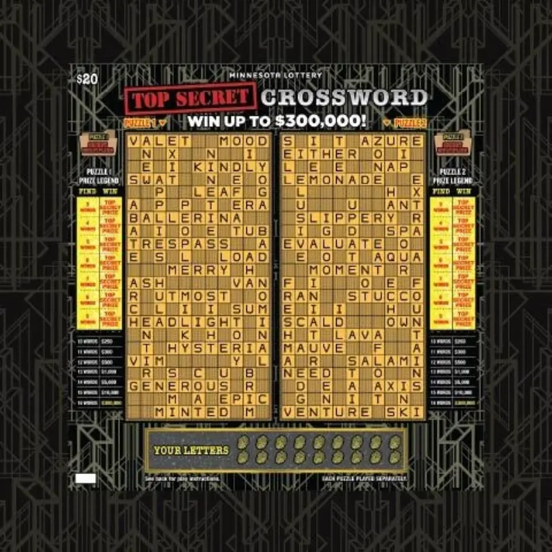 Minnesota Lottery Top Secret Crossword scratch-off features a filled puzzle grid, side prize legends, and "$300,000 top prize" headline.